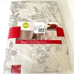 Holiday Silver & White Tablecloth NEW
